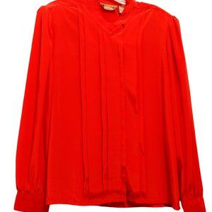 Worthington, Size 14, Dark Red, long sleeve blouse